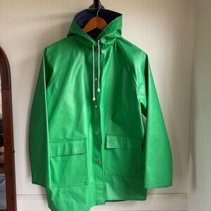 Rain Slicker Medium Green Jacket